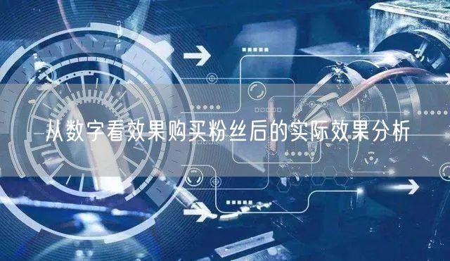 从数字看效果购买粉丝后的实际效果分析