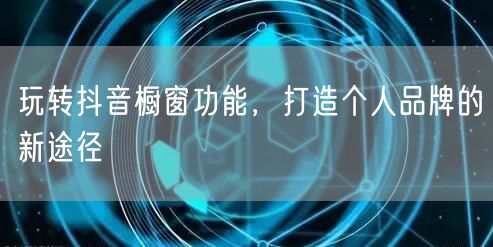 玩转抖音橱窗功能，打造个人品牌的新途径