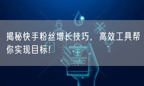 揭秘快手粉丝增长技巧，高效工具帮你实现目标！